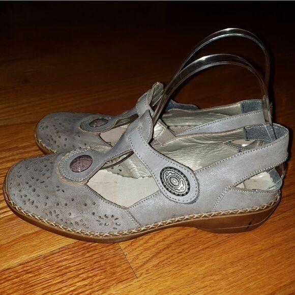 Rieker Antistress gray leather flats - Picture 3 of 7